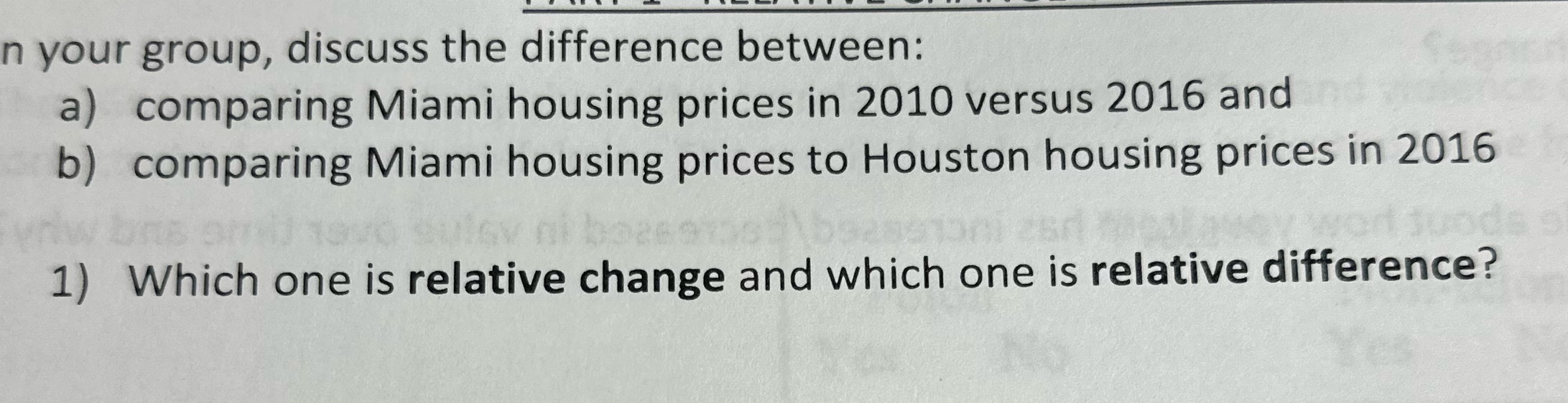 n your group, discuss the difference between: a)