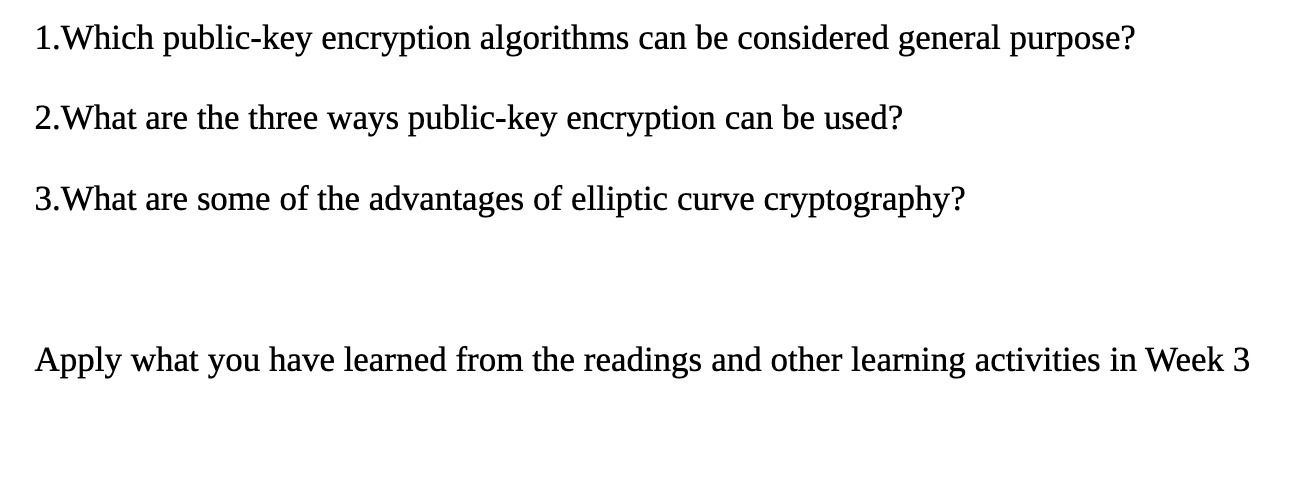 1.Which public-key encryption algorithms can he