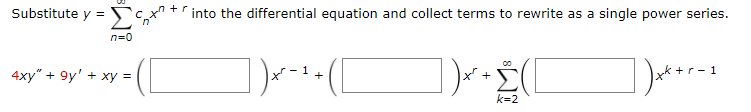Substitute y = 2(3an + rinto the differential