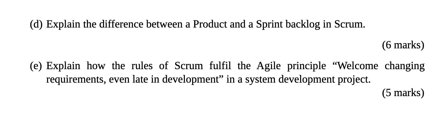(d) Explain the difference between a Product and