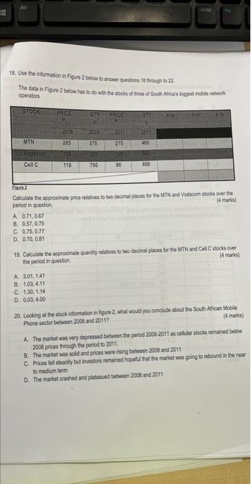 I3 18. Use the Information in Figure 2 blow to