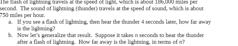 The flash of lightning travels at the speed of