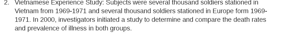 2. Vietnamese Experience Study: Subjects were
