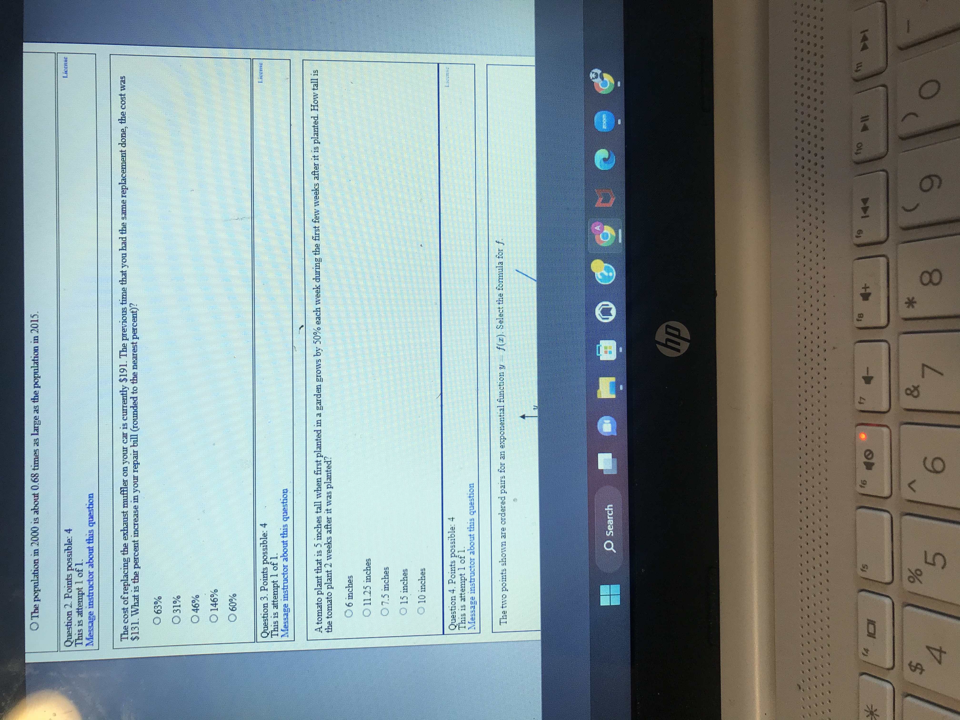 The population in 2000 is about 0.68 times as