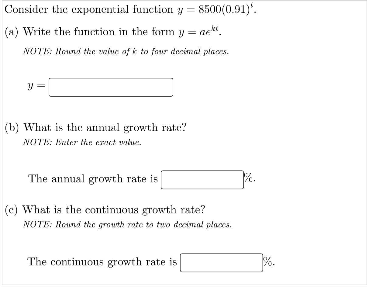 Please show all work. Thank You! Consider the