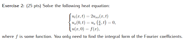 In all of the following problems, the function f