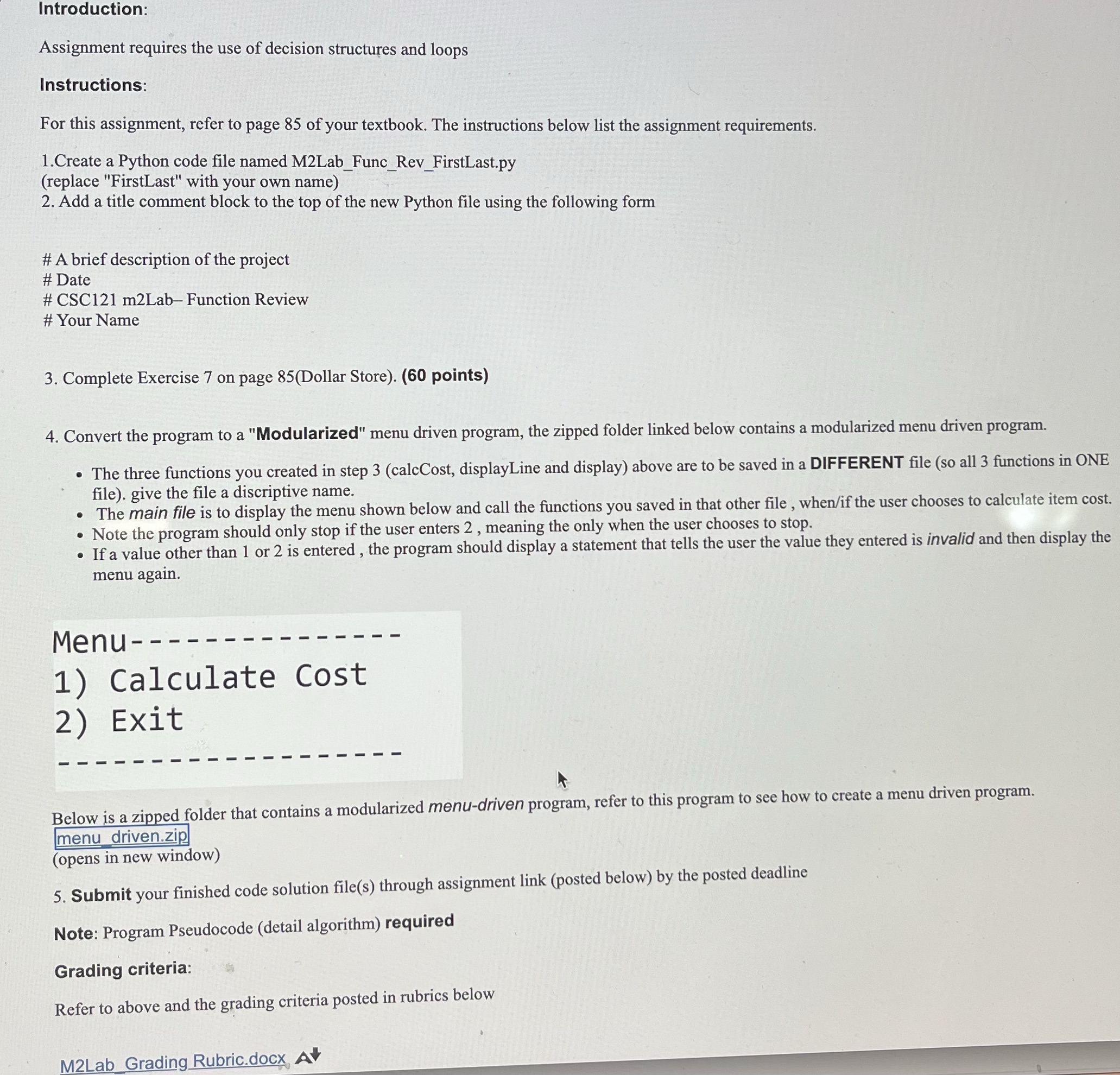Introduction: Assignment requires the use of