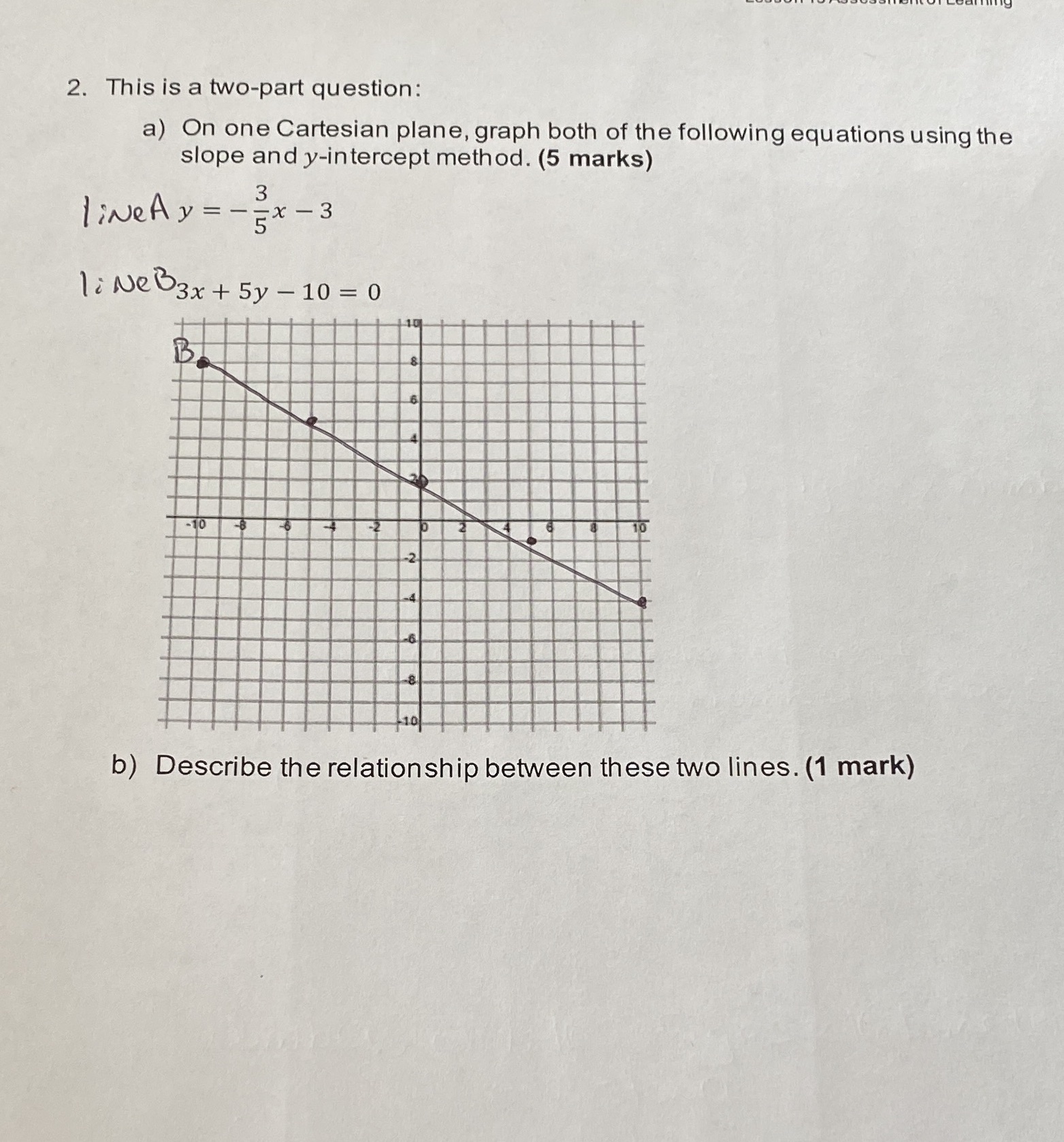 2. This is a two-part question: a) On one