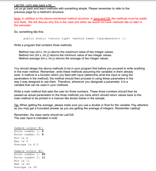 Lab10A: Let's step back a bit.. Let us go