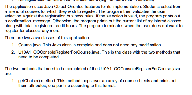 Complete the Programming of an Object-Oriented