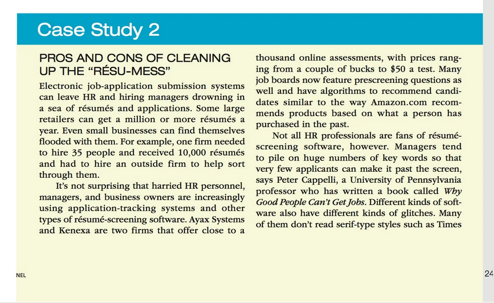 Read "Case Study 2 - Pros and Cons of Cleaning Up