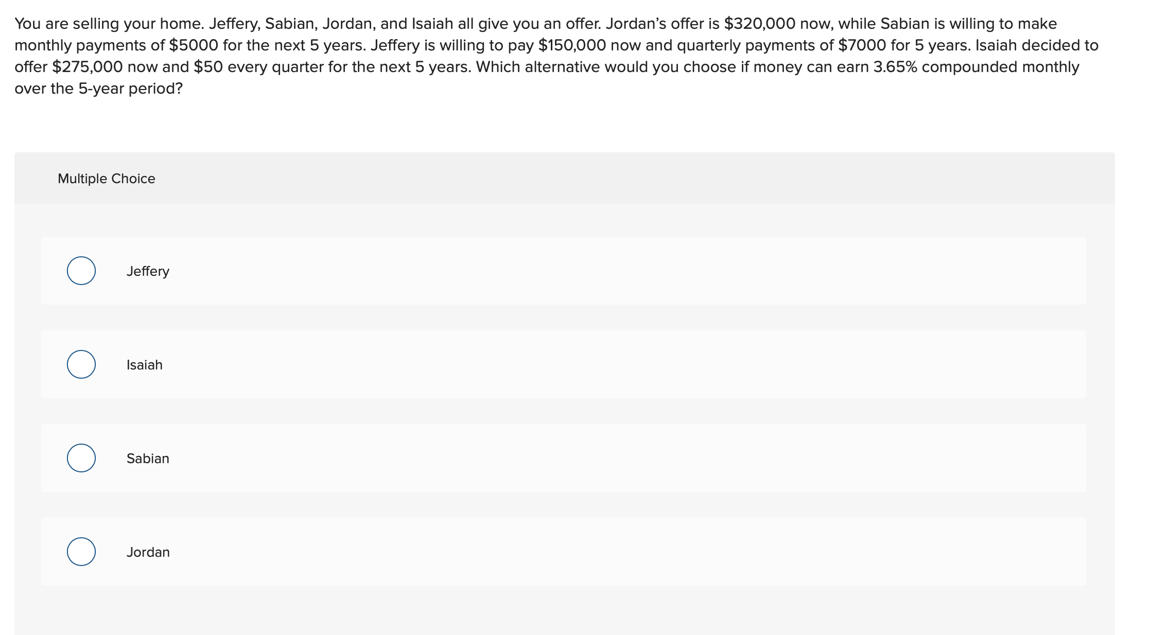 homework help You are selling your home. Jeffery,