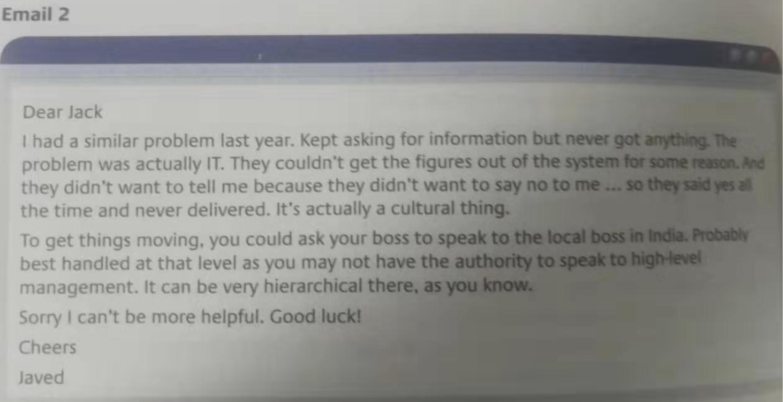 Read through the mini case study and the emails,