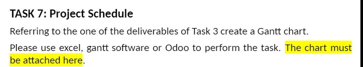 TASK 7: Project Schedule Referring to the one of