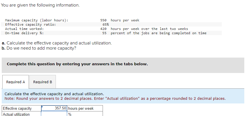 You are given the following information. Maximum