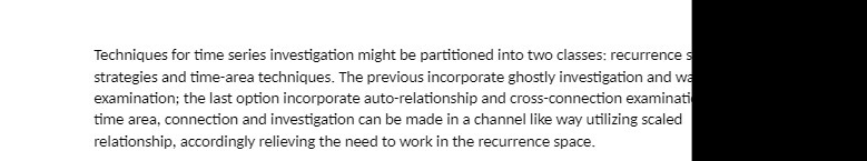 Techniques for time series investigation might be