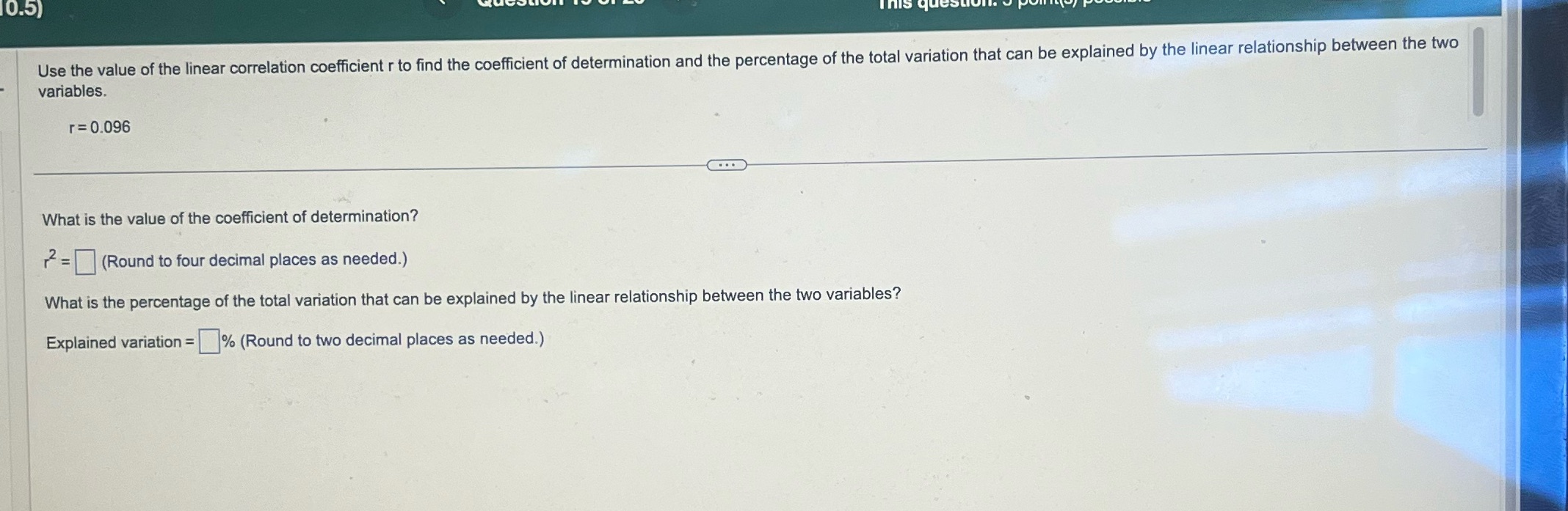 Use the value of the linear correlation