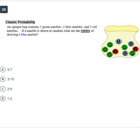 Classic Probability An opaque bag contains 5