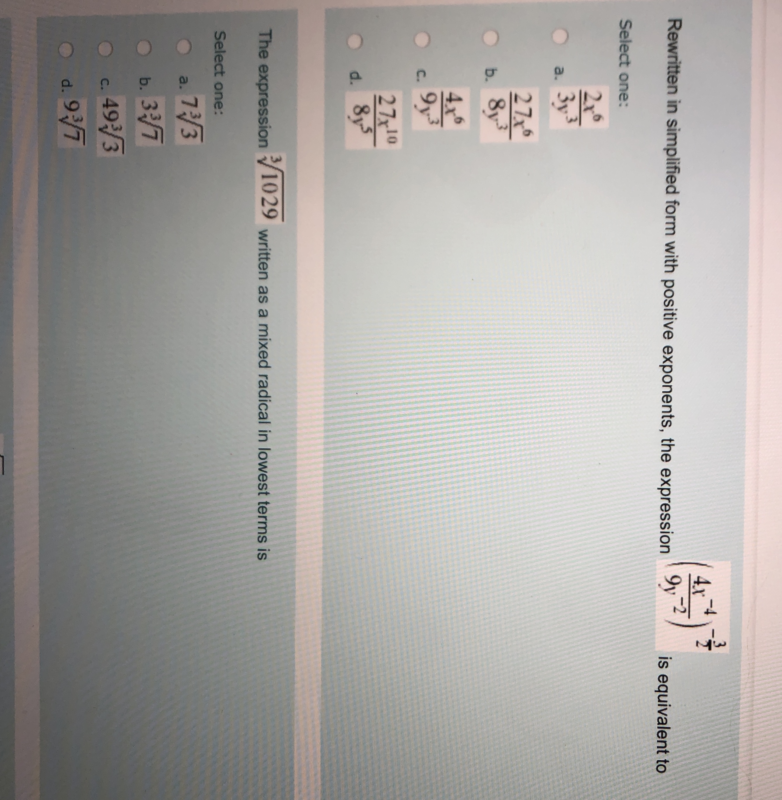 *both questions in the picture* Rewritten in