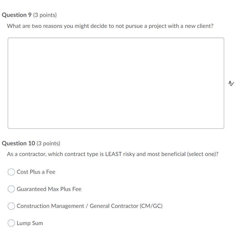 Question 1 {3 points] Select the business entity