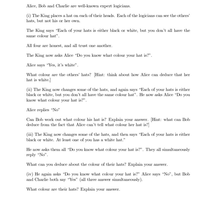 Questions: please solve (ii) In the four-by-four