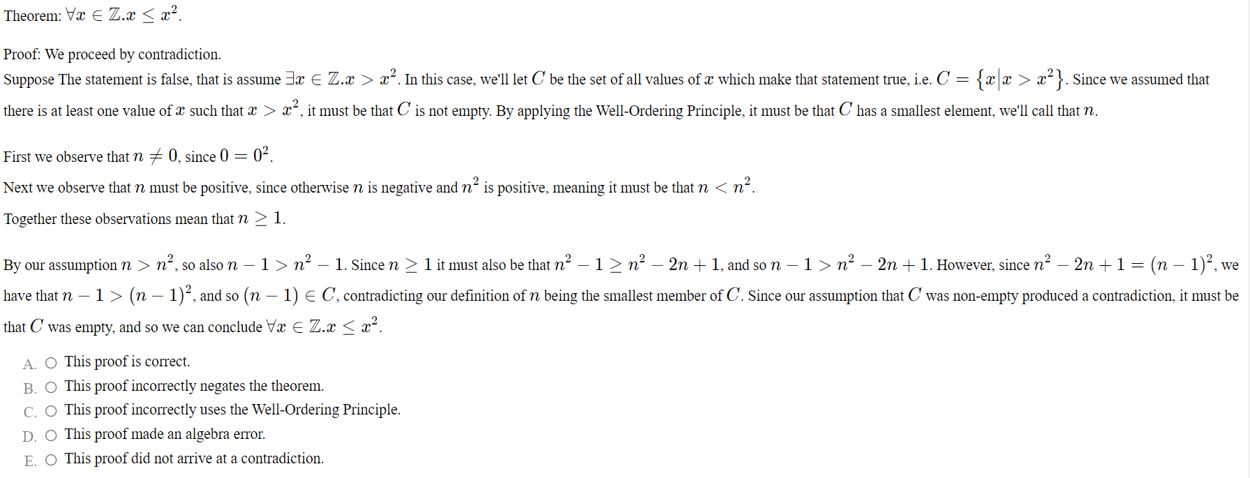 Below we present three proofs by contradiction