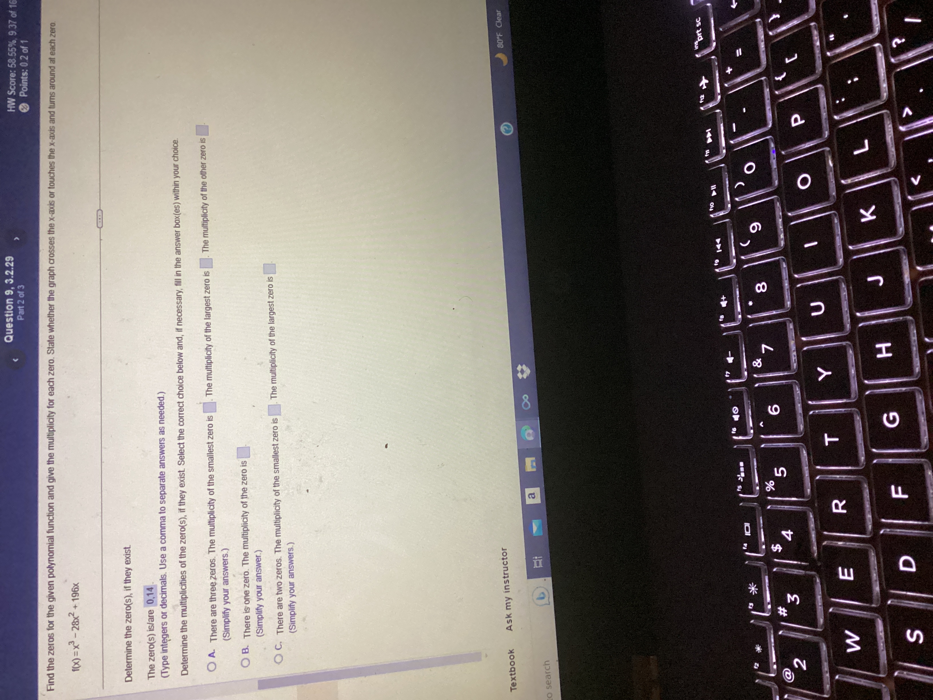 Question 9, 3.2.29 Part 2 of 3 HW Score: 58.55%,