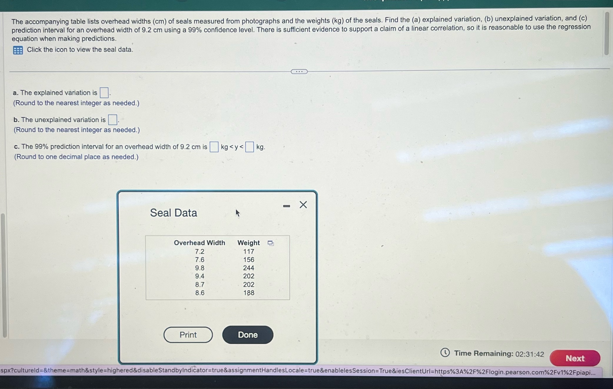 The accompanying table lists overhead widths (cm)
