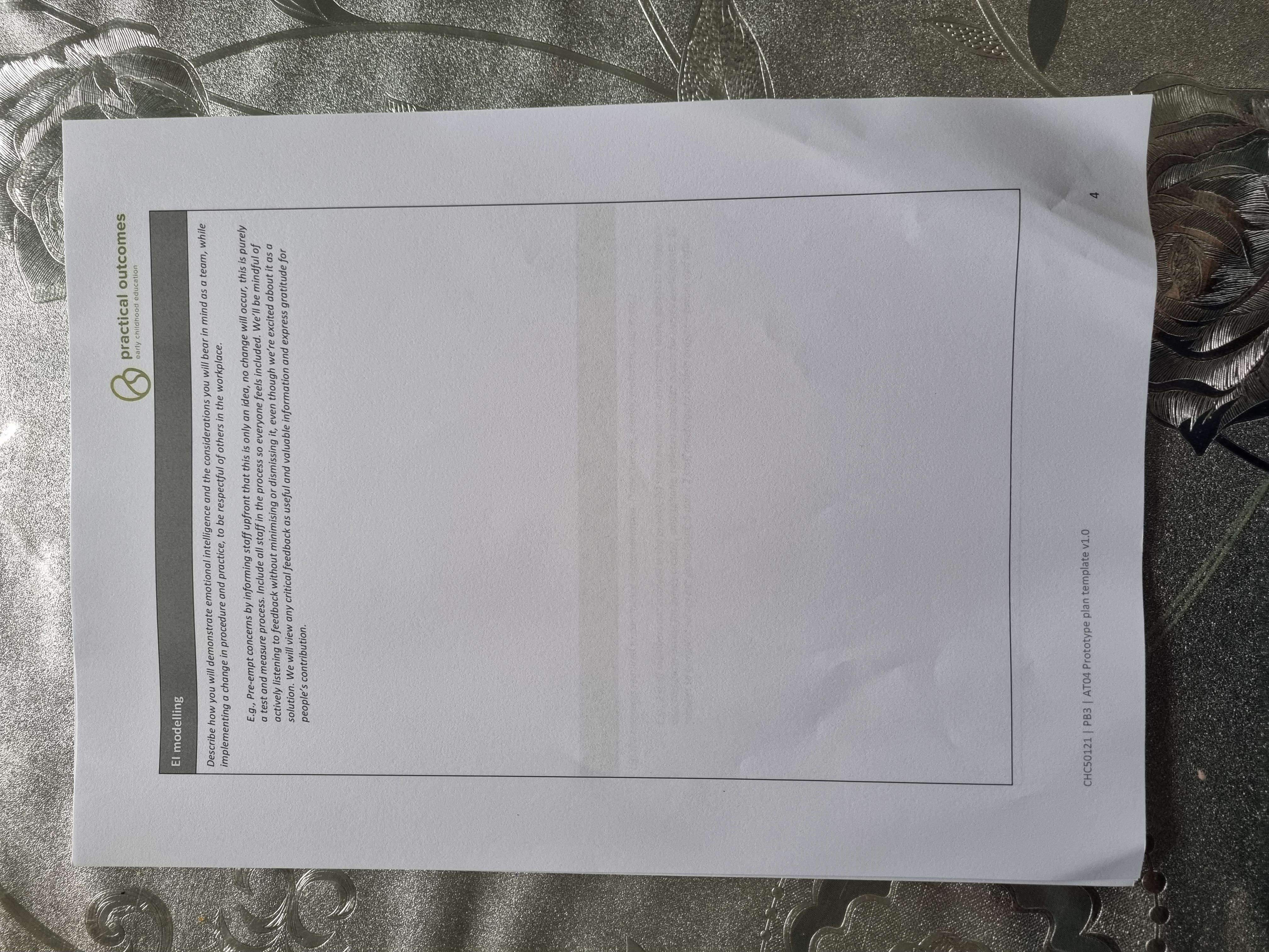 practical outcomes a early childhood education