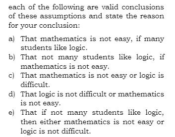 each of the following are valid conclusions of