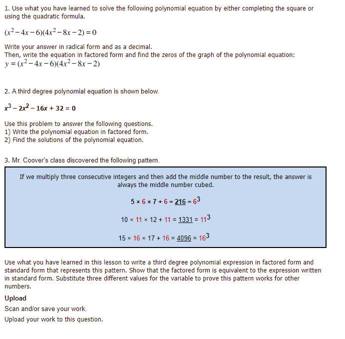 1. Use what you have learned to solve the