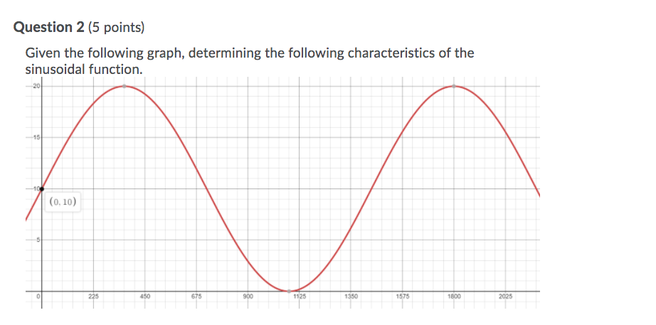 Question 1 [5 points) Given the following graph,