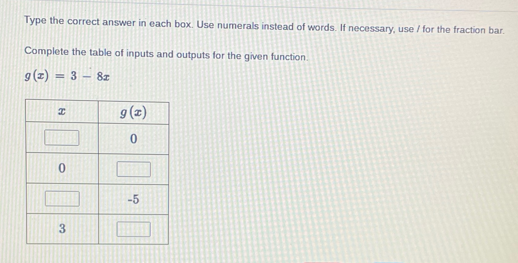 ? Type the correct answer in each box. Use