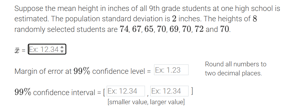 Suppose the mean height in inches of all 9th