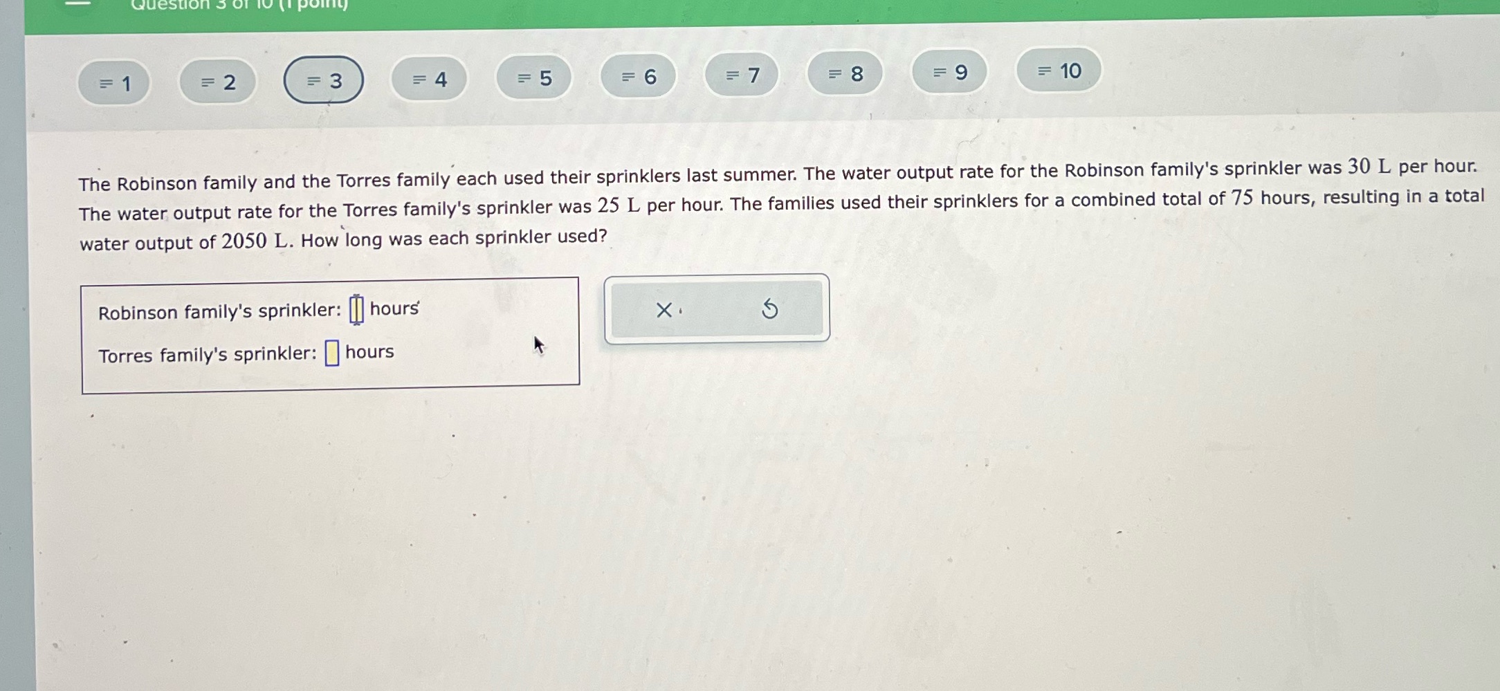 Question 3 = 1 = 2 = 3 = 4 = 5 = 6 = 7 = 8 = 9 =