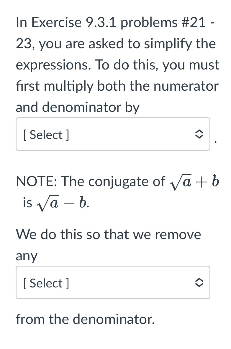 In Exercise 9.3.1 problems #21 - 23, you are