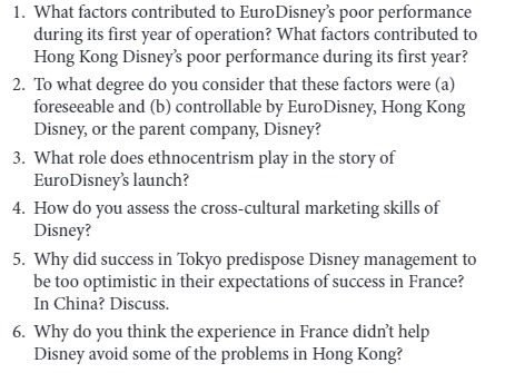 1. What factors contributed to EuroDisney's
