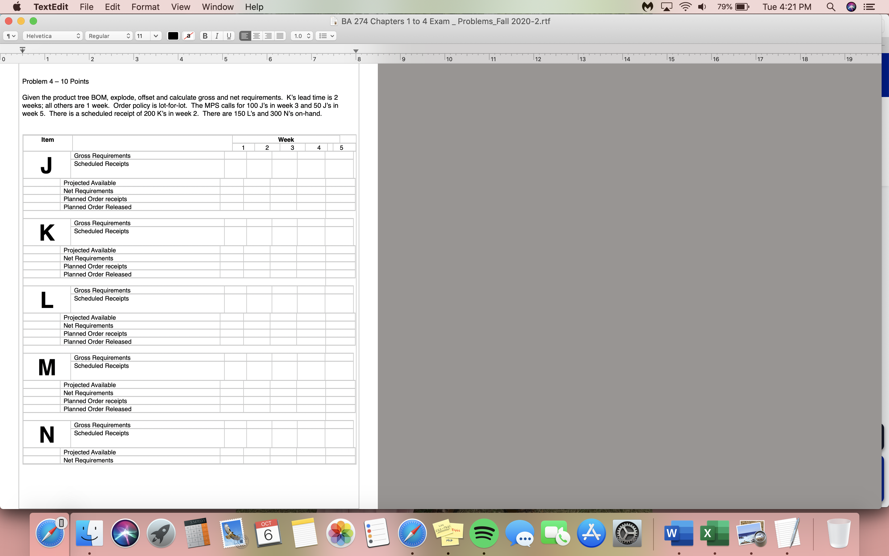 Attached is the problem that I need help with: