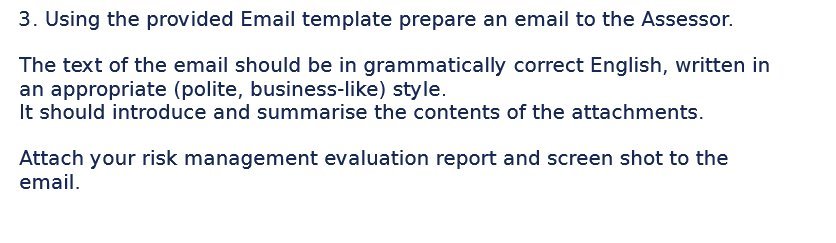 3. Using the provided Email template prepare an