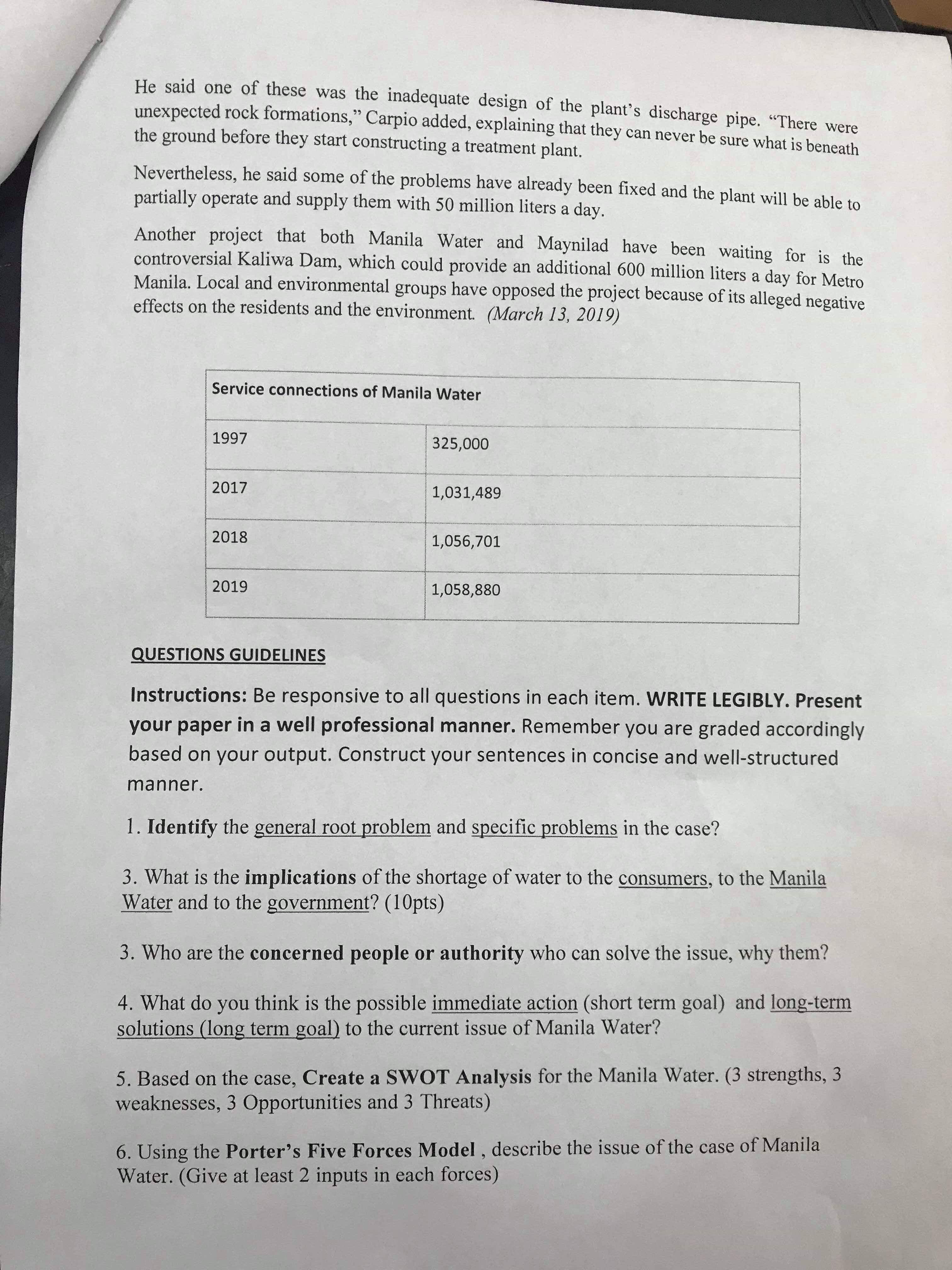 Case Analysis A.Problem Statement a.General