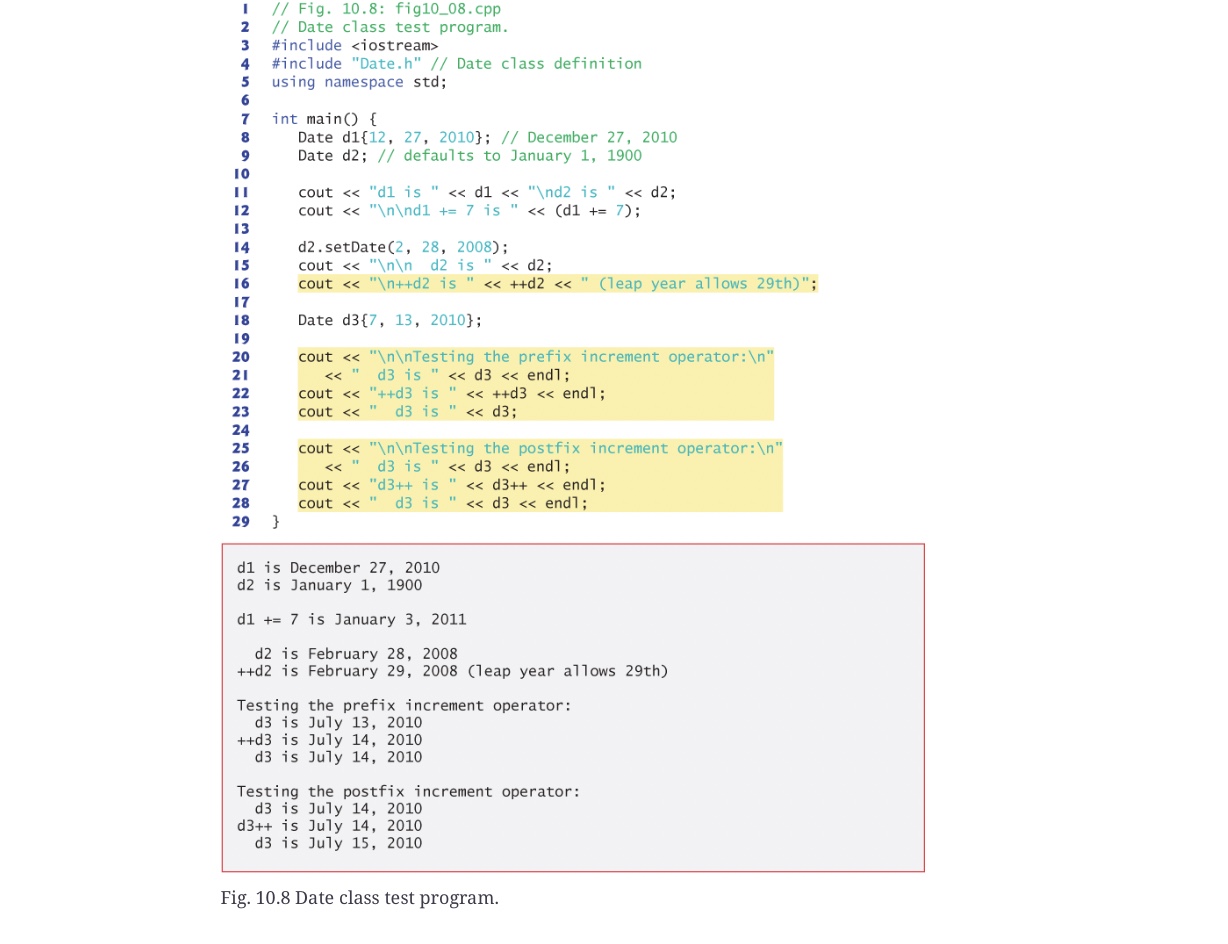 10.8 Case Study: A Date Class The program of