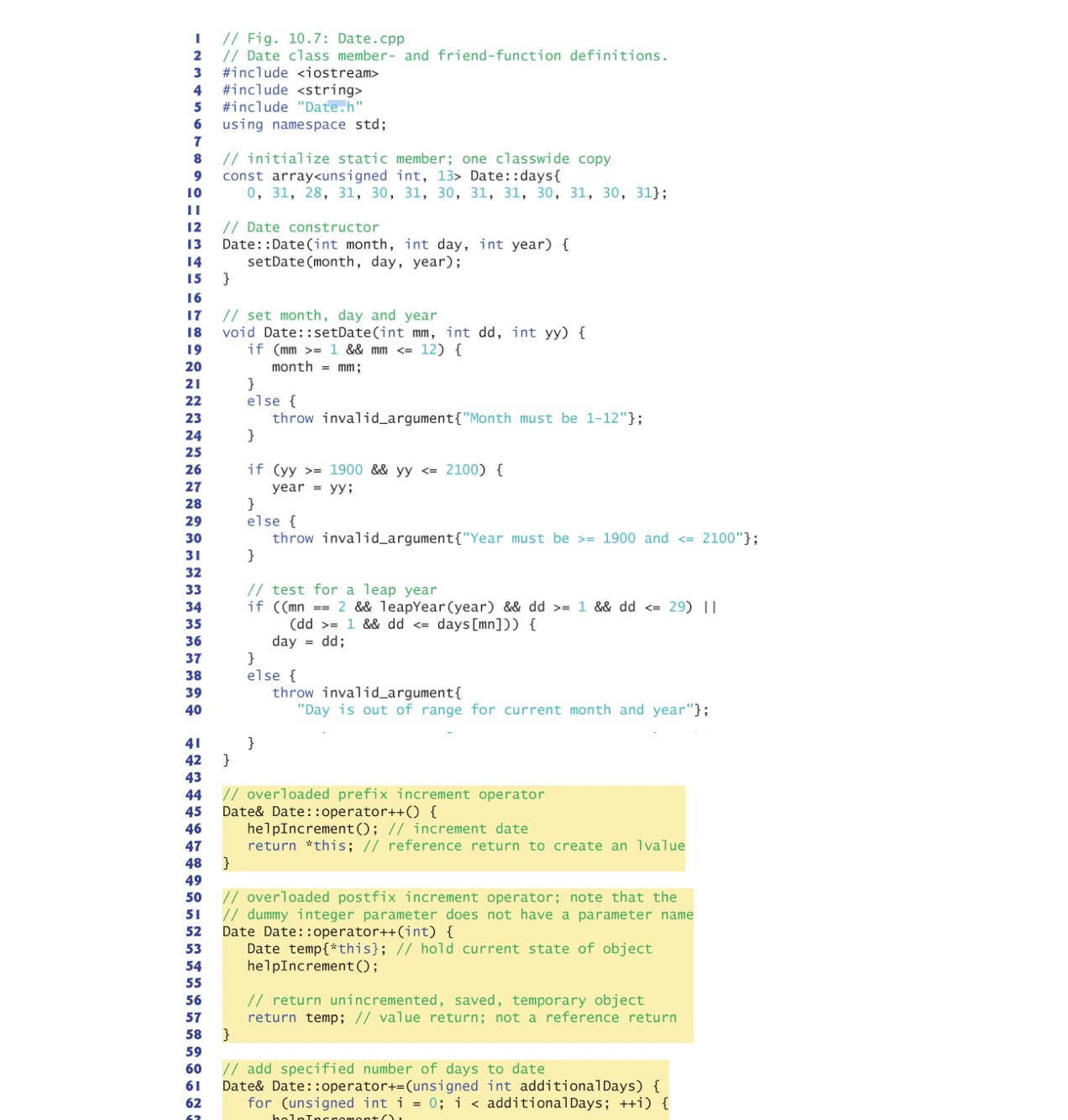 10.8 Case Study: A Date Class The program of