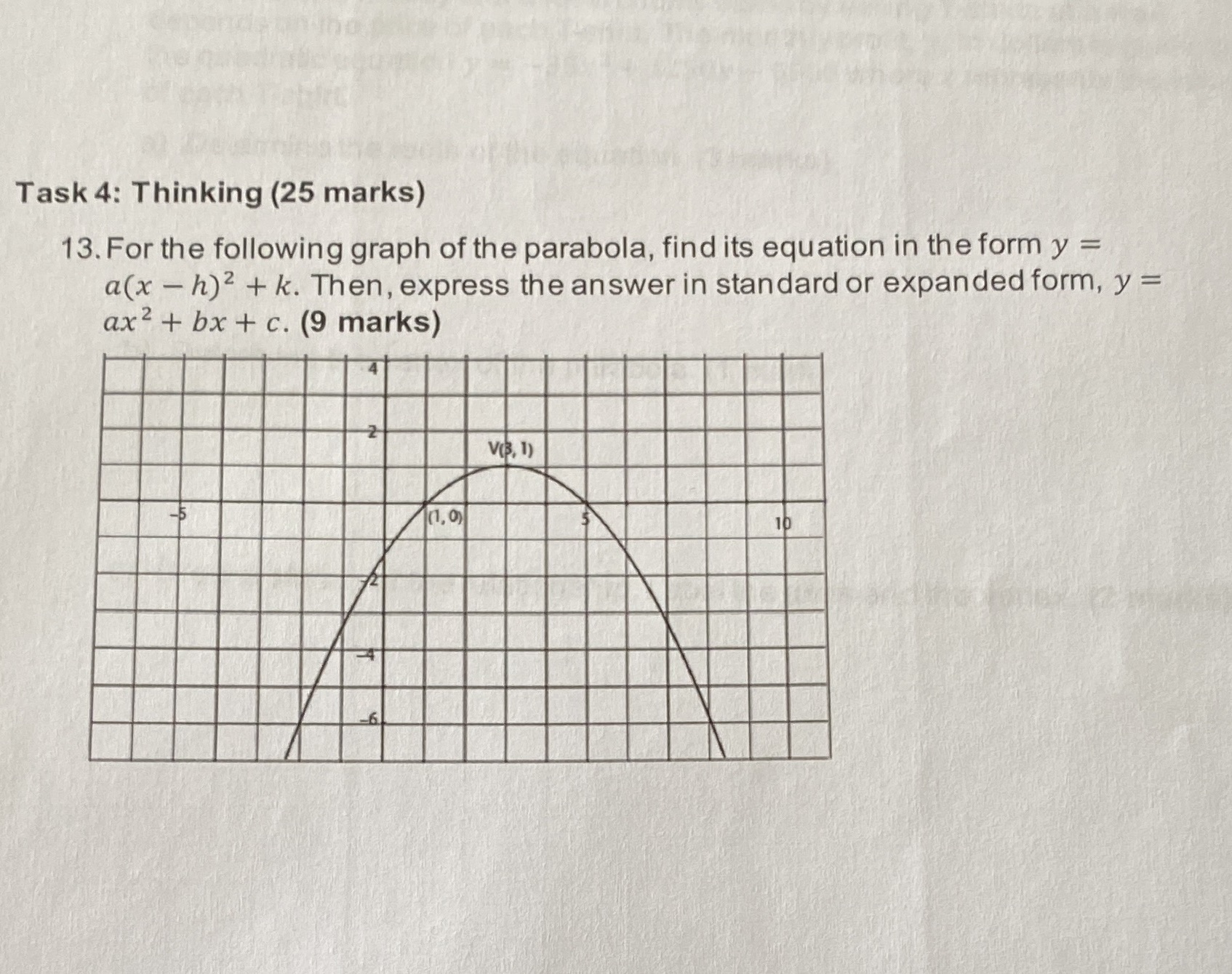 Task 4: Thinking (25 marks) 13. For the following