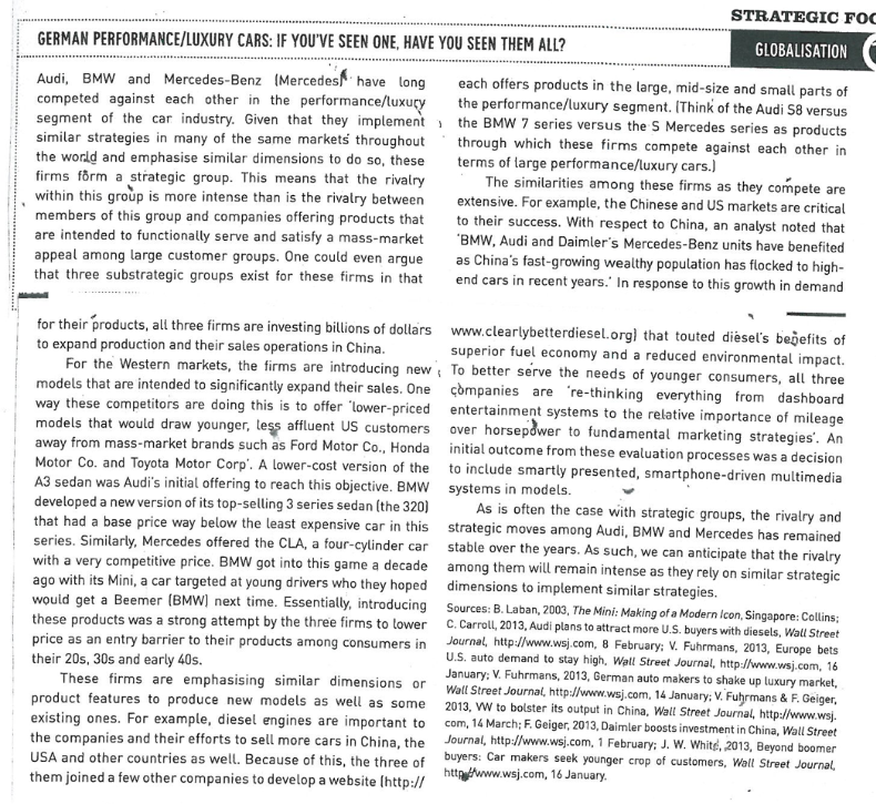 Study the case study below and answer the