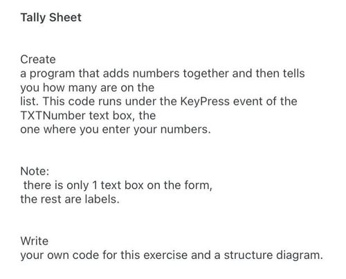 using visual basic program typewritten code and