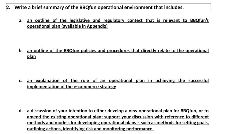 2. Write a brief summary of the BBQfun