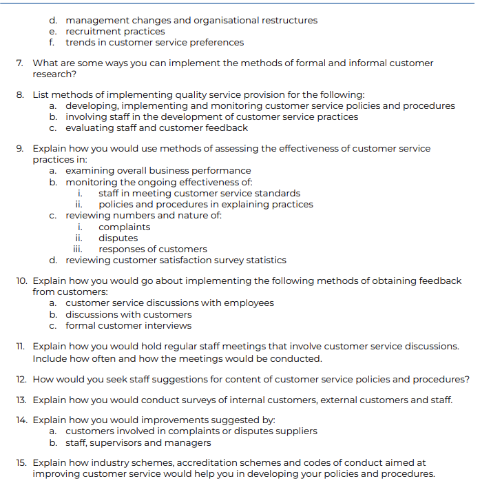 AUSTRALIAN PACIFIC COLLEGE 4. a. You have a