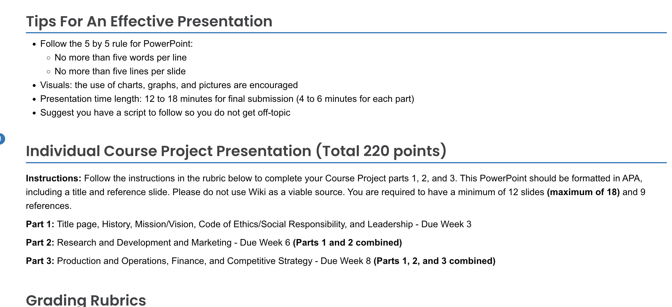 Course Project Overview TABLE OF CONTENTS