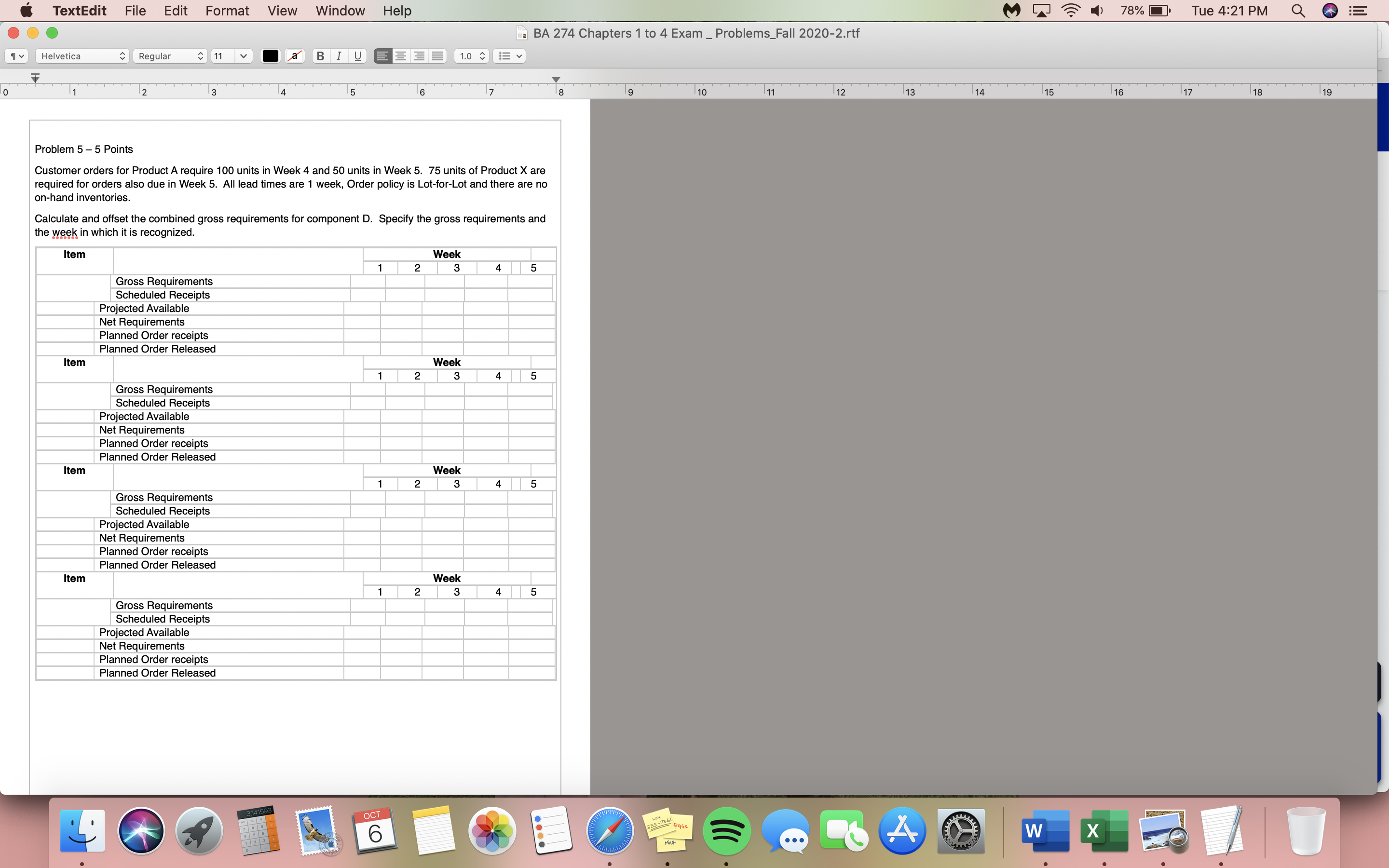 Attached is the problem that I need help with: