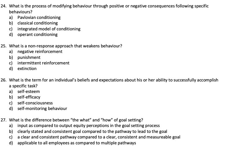 24. What is the process of modifying behaviour